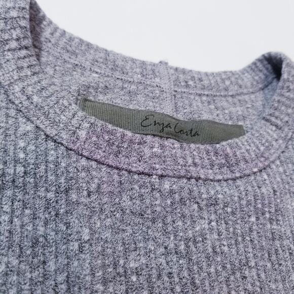 Enzo Costa Ribbed Knit Mini Dress Sleeveless Crewneck - Picture 8 of 14